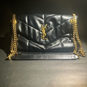 Saint Laurent Black Puffer Bag In Nappa Leather